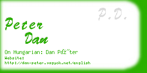 peter dan business card